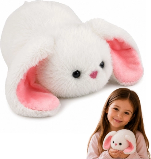 Peluche lapin aux longues oreilles blanche 16 cm - 1 pièce
