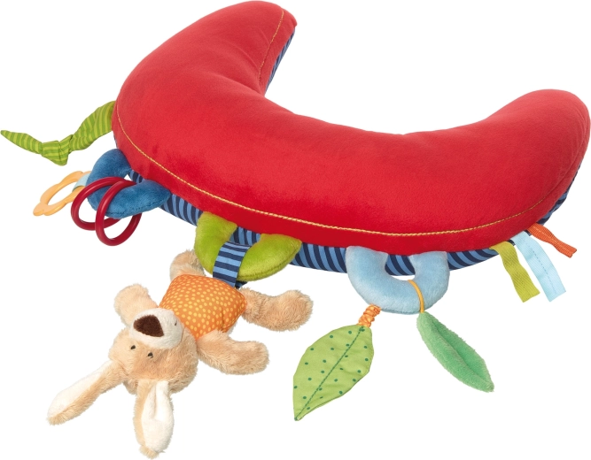 Coussin d’activités Sigikid pour le temps sur le ventre avec hochet – 37 cm