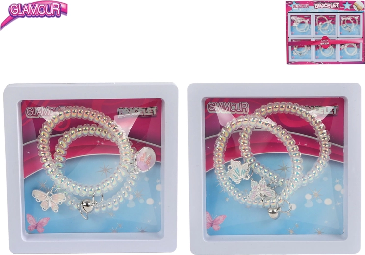 Bracelets Glamour avec breloques 2 pcs 6,5 cm