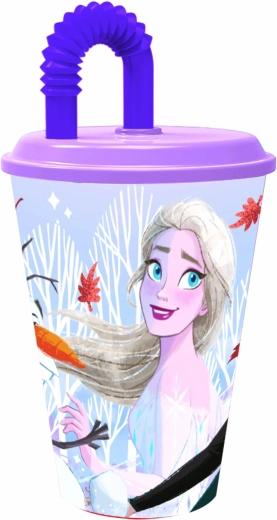 Gobelet avec paille La Reine des neiges 430 ml plastique