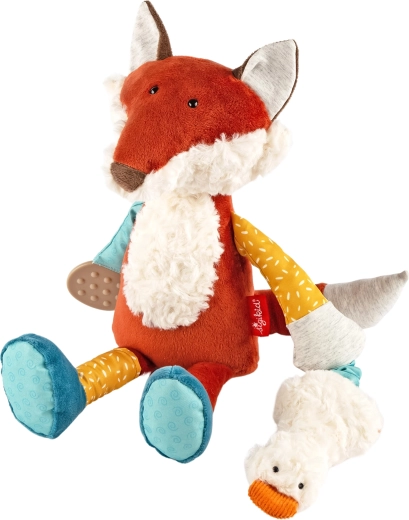 Peluche d’éveil Sigikid renard avec hochets, papier bruissant et anneau de dentition 32 cm