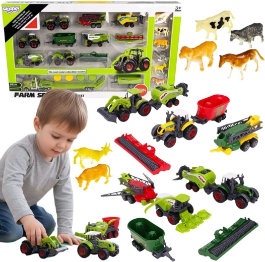 Ensemble Woopie de tracteurs, de machines agricoles et d’animaux