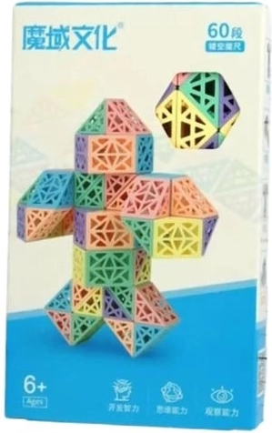 Jeu de construction magnétique en boîte – pyramides pastel (60 pièces)