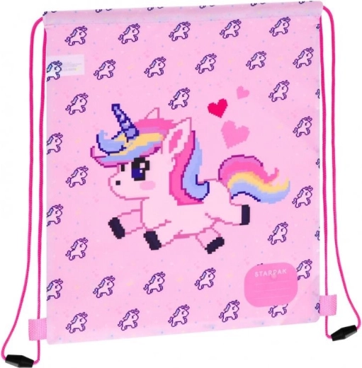 Sac de sport à cordons Pixel licorne - 1 pièce