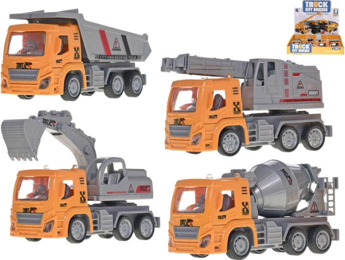 Véhicules de chantier 13 cm à rétrofriction – lot de 8 pièces