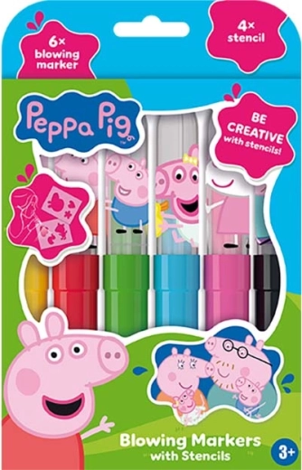 Feutres souffleurs Peppa Pig avec pochoirs