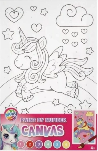 Peinture par numéros sur toile licorne 30 × 19 cm
