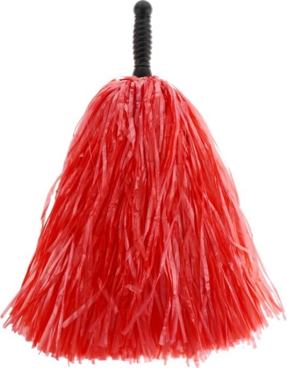 Pompon de cheerleading rouge avec poignée noire