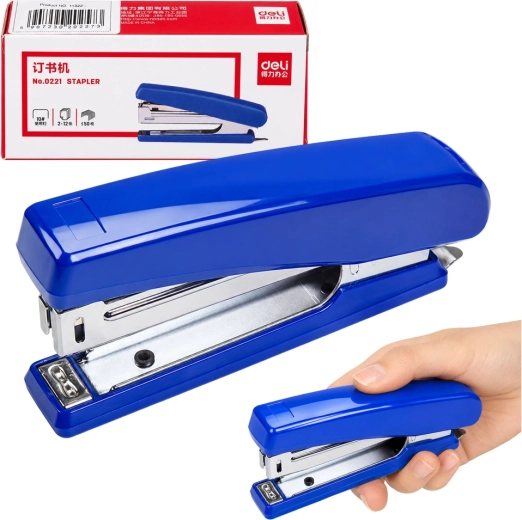 Agrafeuse de bureau Deli 24/6, bleue, jusqu’à 20 feuilles
