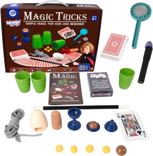 Woopie petite boîte de magie avec cartes et 135 tours