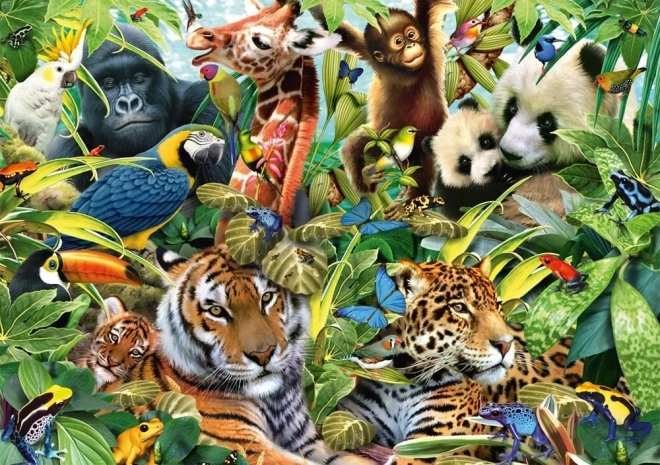 Puzzle Royaume animal haut en couleur 1500 pièces