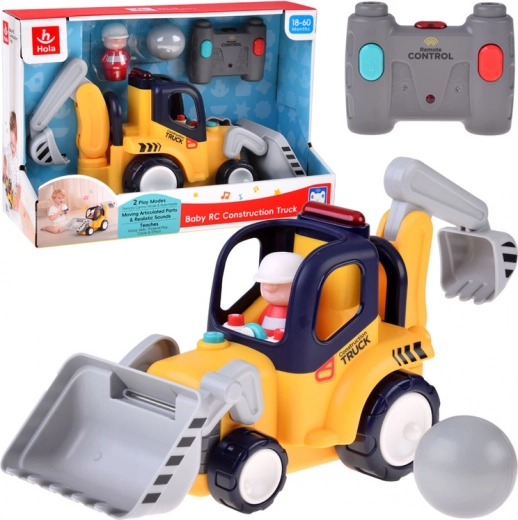 Voiture de chantier RC – bulldozer et excavatrice avec sons et lumières
