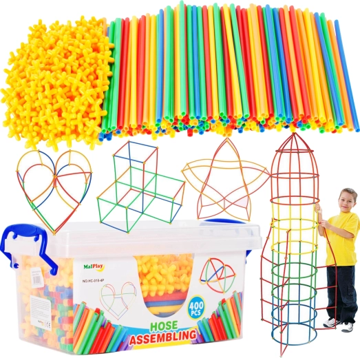 Jeu de construction pailles en boîte 400 pièces
