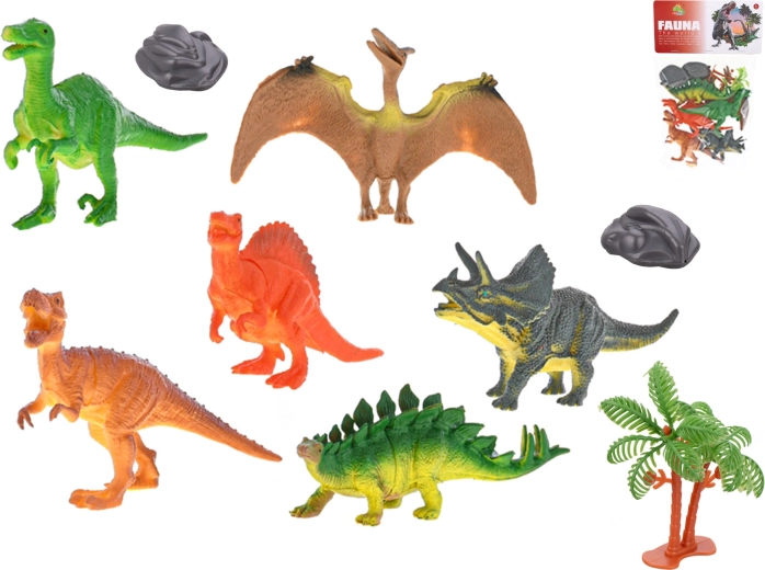 Set de dinosaures 12–13 cm, 6 pcs avec accessoires en sachet