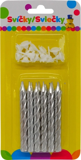 Bougie d’anniversaire jumbo, argent métallisé pailleté