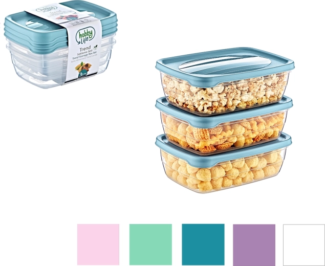 Set de 3 boîtes rectangulaires Trend Box 0,3 l
