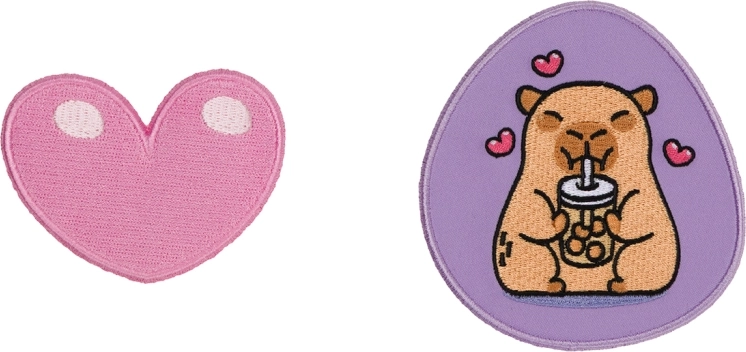 Baagl Baaglies capybara – ensemble de 2 badges à velcro