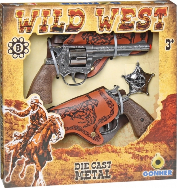 Set de cow-boy 2 revolvers avec badge GONHER
