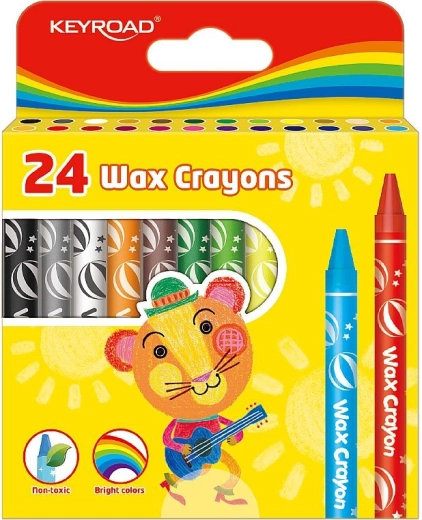 Crayons de cire Keyroad 24 couleurs, 8 mm