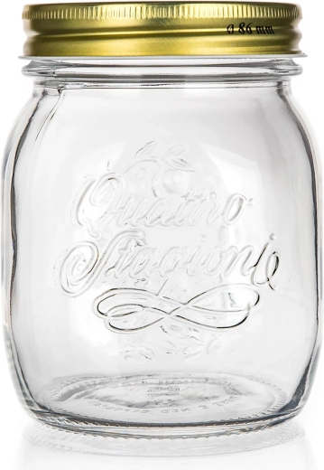 Bocal Quattro Stagioni 0,7 l avec corps en verre et couvercle en métal