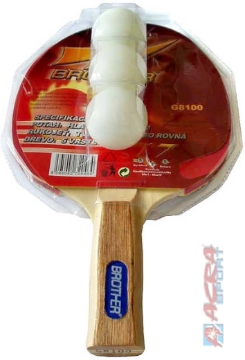 Raquette de tennis de table Acra brother 2-star + 3 balles