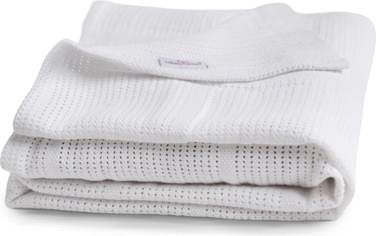 BabyMatex couverture tricotée en coton Sisi blanche 75 × 100 cm
