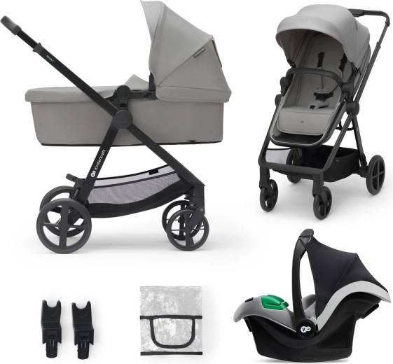 Poussette combinée Kinderkraft 3-en-1 Newly moonlight grey avec siège auto Mink PRO