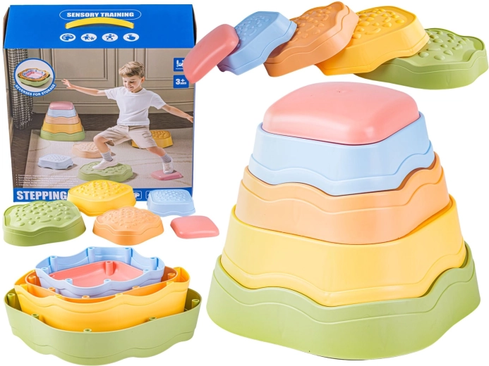 Parcours d’équilibre sensoriel pour enfants – pierres d’équilibre 5 pcs