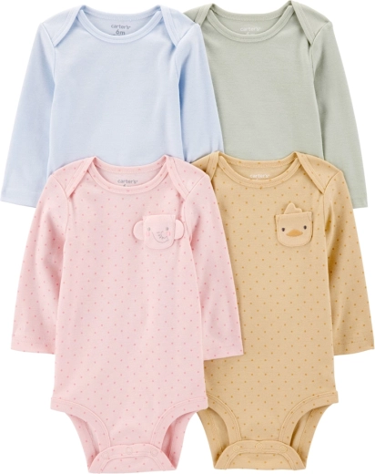 Bodies à manches longues pour bébé Carter's, lot de 4, fille, taille 56