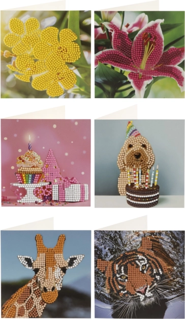 Peinture diamant – cartes de vœux 13 × 13 cm (lot de 2)