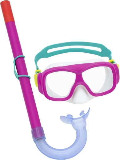 Ensemble rose de snorkeling BESTWAY – masque et tuba pour jeunes