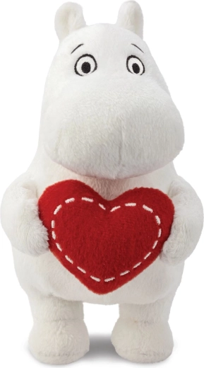 Figurine en peluche Moomin debout avec un cœur 17 cm - 1 pièce