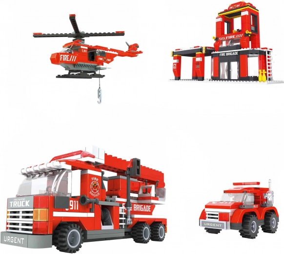 Jeu de construction compatible Bloxo pompiers 636 pièces