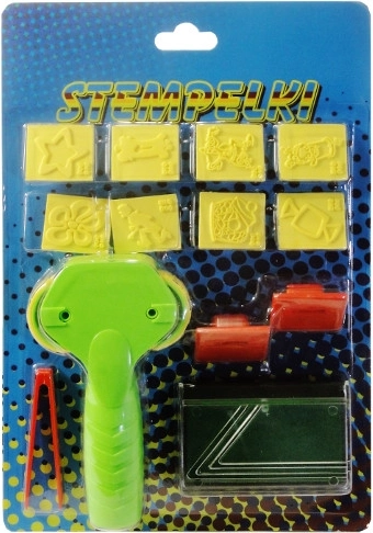 Set de tampons colorés pour enfants avec éponge, pincette et rouleau – motifs de contes