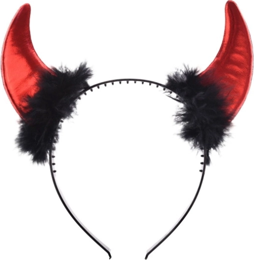Cornes de diable rouges métallisées pour Halloween