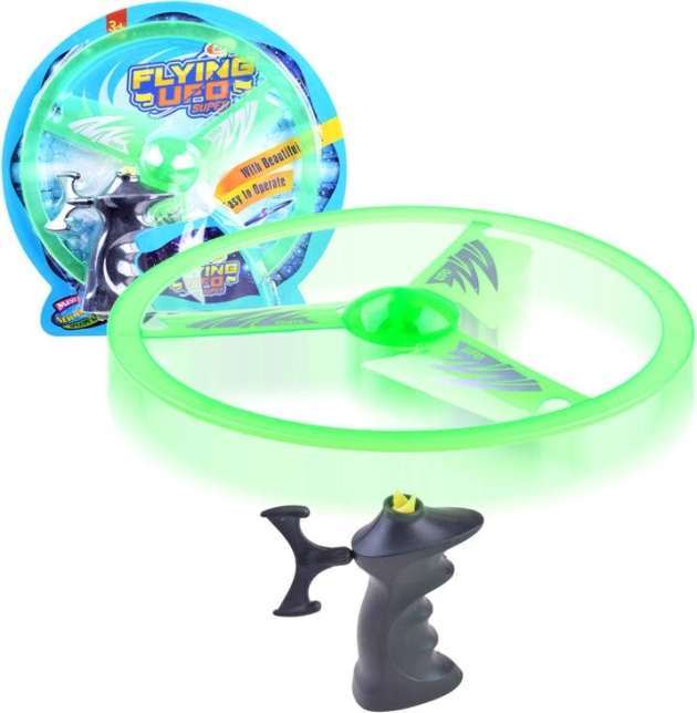 Disque volant avec lanceur et effet lumineux – Vert