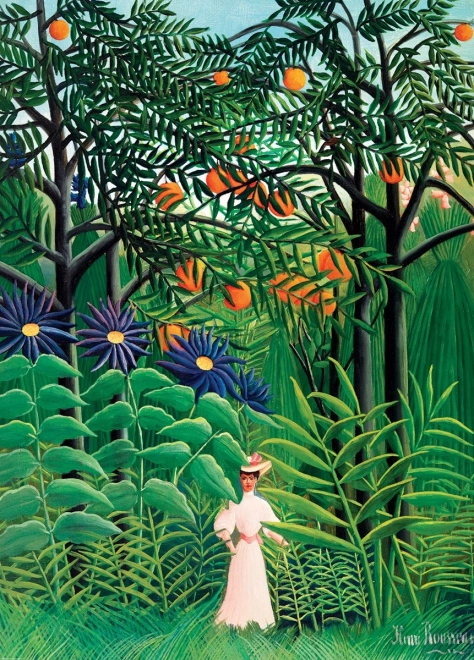 Puzzle Femme en promenade dans une forêt exotique 1000 pièces EUROGRAPHICS