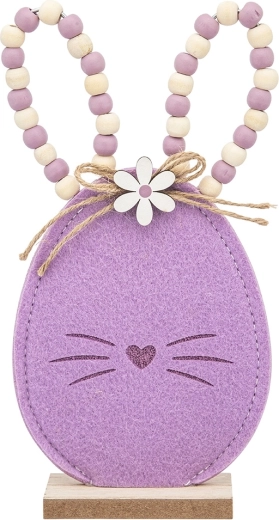 Figurine de lapin en feutre avec perles violettes 22 cm