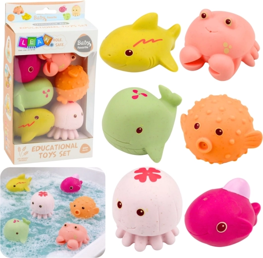 Set de 6 animaux marins en caoutchouc pour le bain