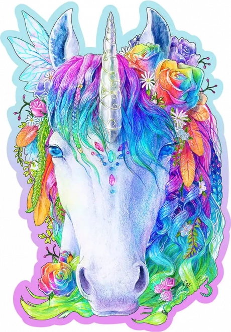 Puzzle en bois Licorne stylée 150 pièces WOODEN CITY