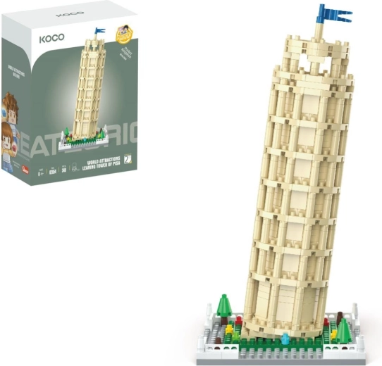 Kit de construction miniature KOCO World of Atractions : Tour penchée, 548 pièces