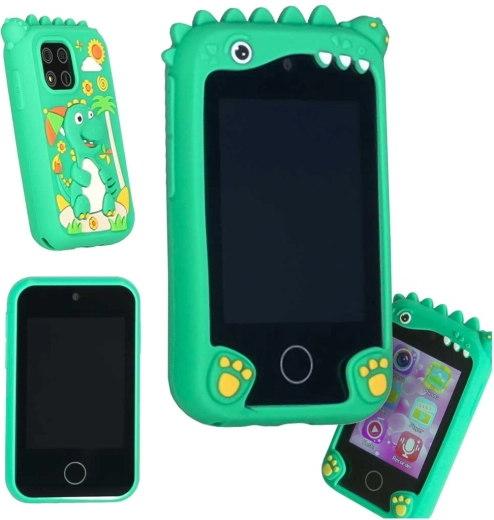 Smartphone pour enfant avec appareil photo et caméra, 8 Go, dinosaure vert