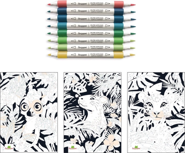 Artissimo peinture aux feutres acryliques par numéros – jungle