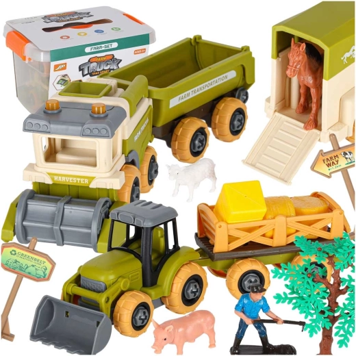 Ferme pour enfants avec tracteur, moissonneuse-batteuse et perceuse-visseuse