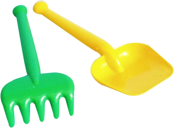 Set de jardin en plastique pour enfants – petite pelle et petits râteaux