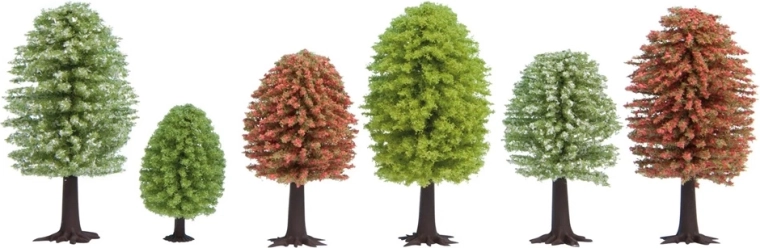 Arbres de printemps Noch – set de 10 pcs (5–9 cm)