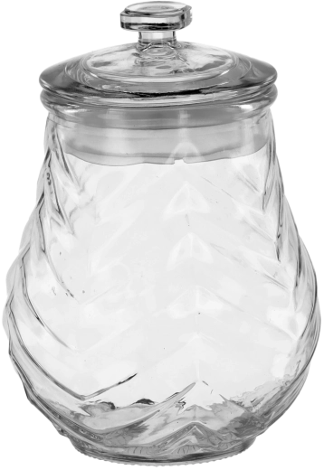 Bocal en verre avec couvercle en verre 1,2 l