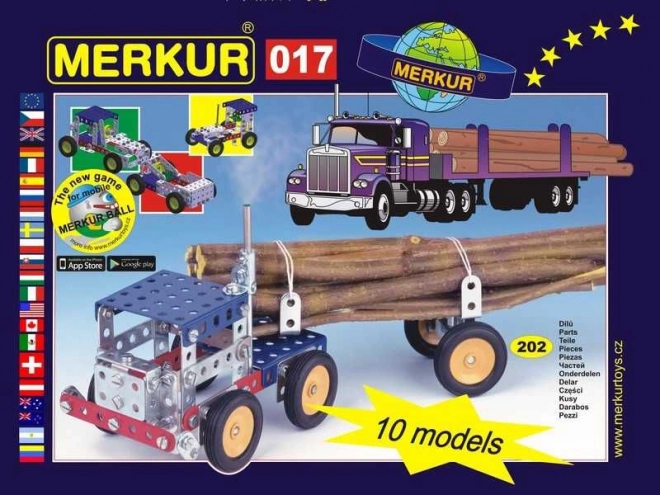 Merkur jeu de construction camion – ensemble de construction métallique 202 pièces, 10 modèles