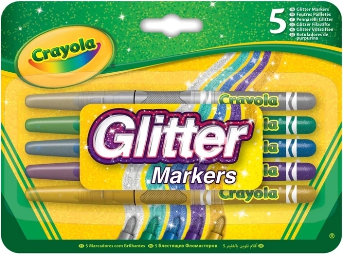 Crayola marqueurs pailletés lavables, 5 couleurs