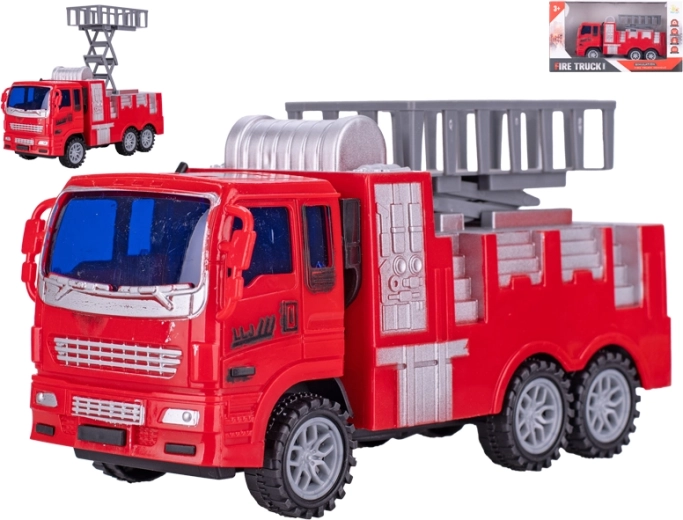 Camion de pompiers avec plateforme télescopique à friction 19 cm